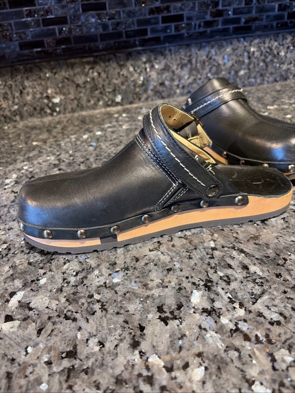 Kalso Earth Clogs Women SZ 7 BLK Shanti Leather Comfort Granola Boho Mule Shoes - Picture 9 of 11